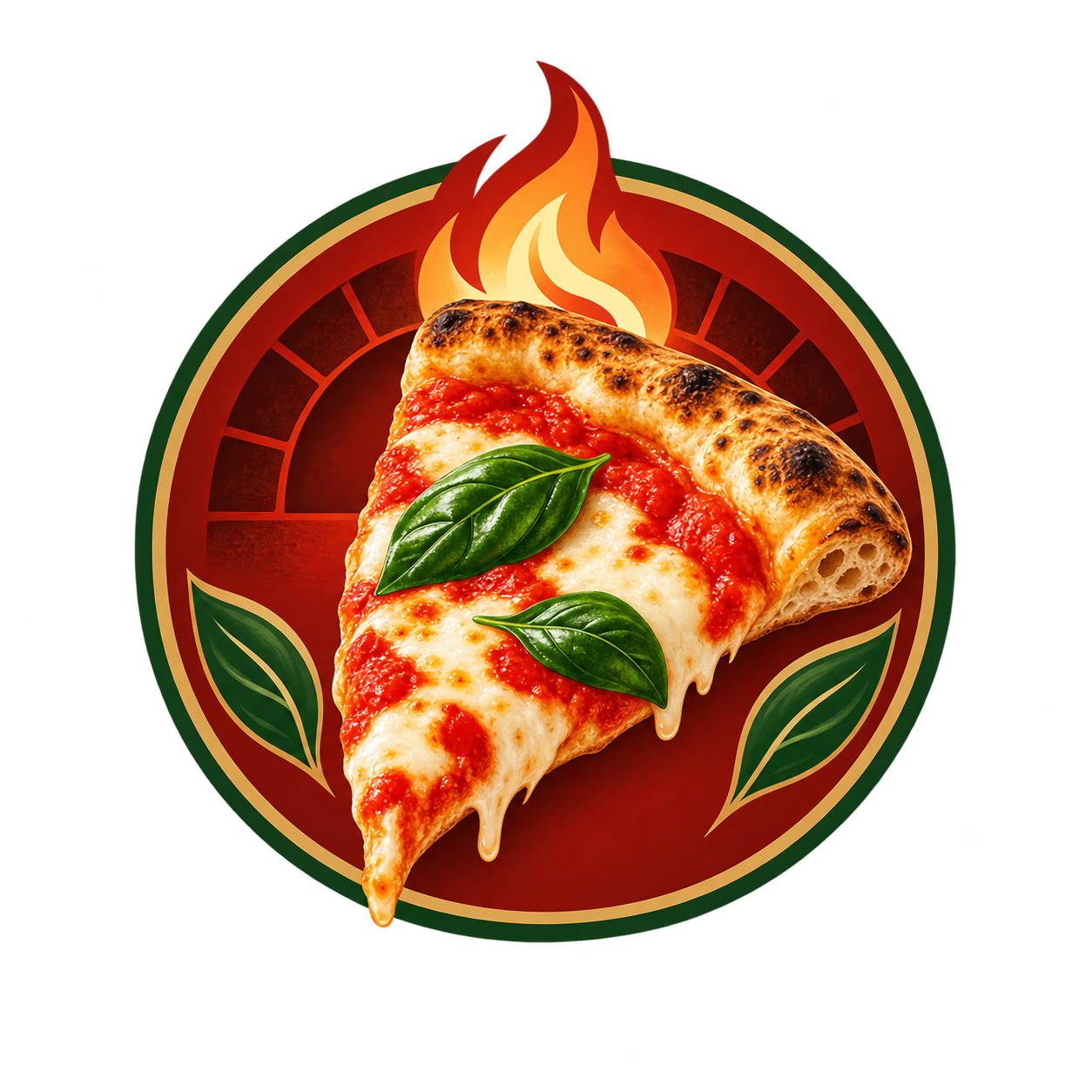 New AI-created illustration, not an archived original Gourmet Pizza Parlor — AI-created example